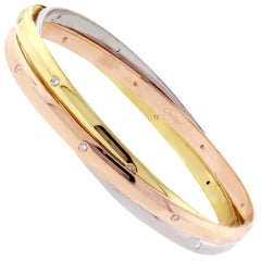 Cartier Trinity Bangle Bracelet with Diamonds