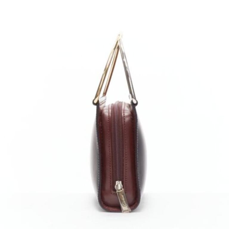CARTIER Trinity black smooth calfskin top metal handle mini bag In Good Condition For Sale In Hong Kong, NT