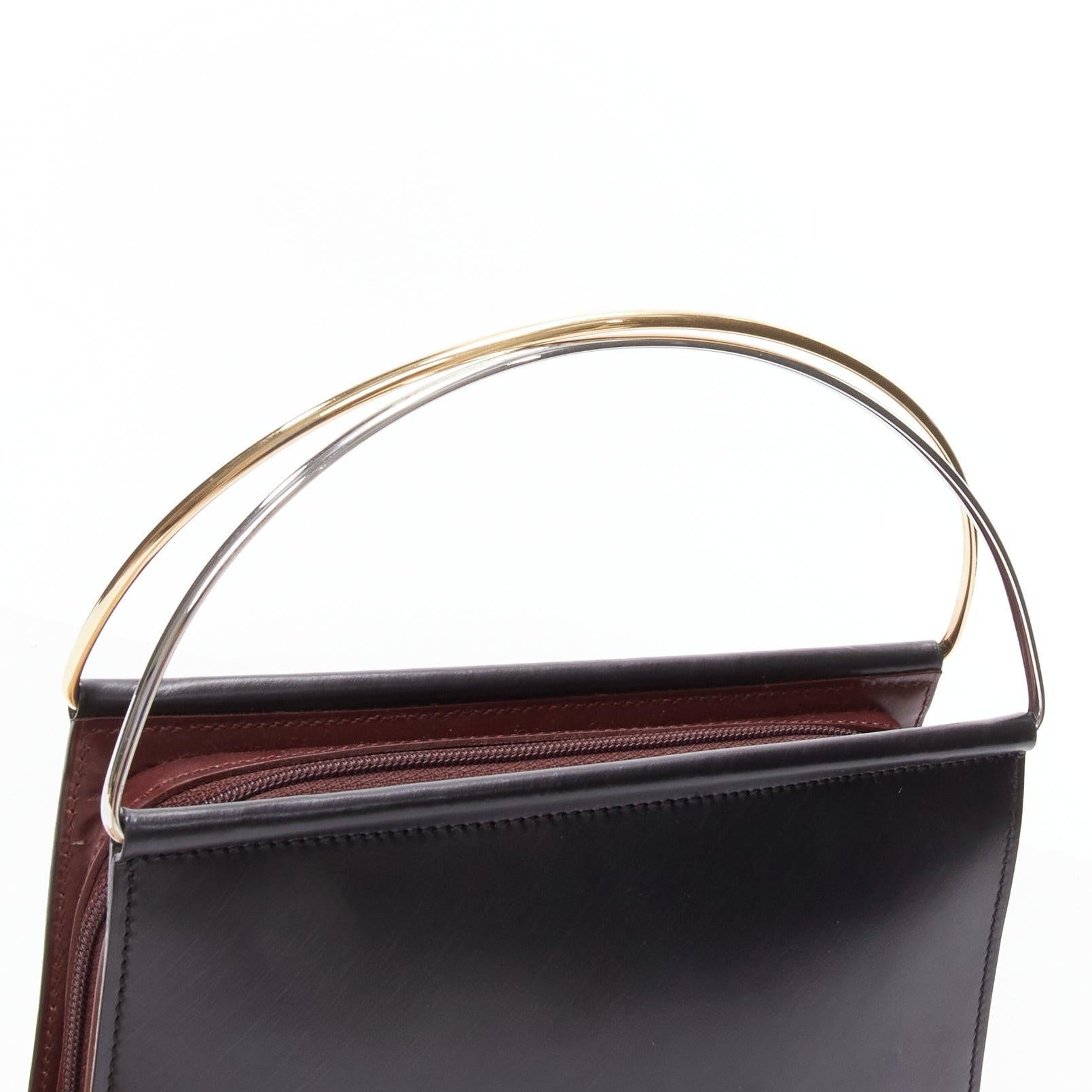 CARTIER Trinity black smooth calfskin top metal handle mini bag For Sale 3