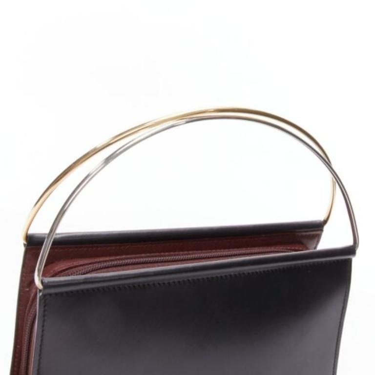 CARTIER Trinity black smooth calfskin top metal handle mini bag For Sale 2