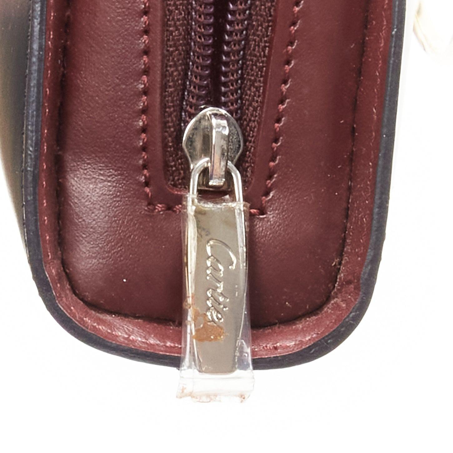 Cartier Trinity, mini-sac en cuir de veau lisse noir à anse métallique supérieure en vente 5