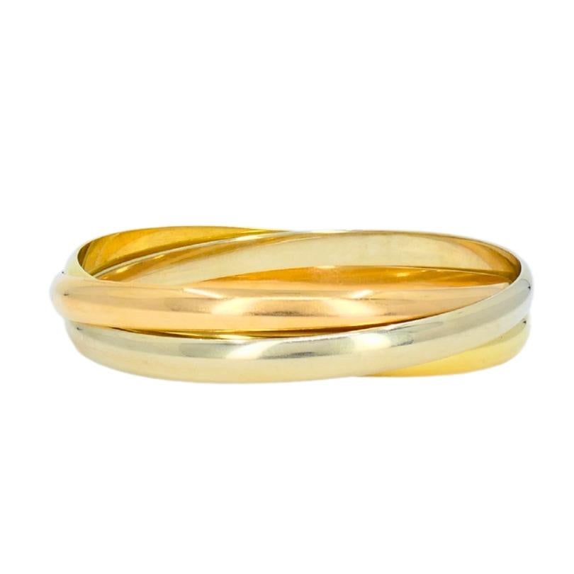 Cartier Trinity Bracelet 18k Yellow White Rose Jewelry Estate Jewelry Bon état - En vente à Beverly Hills, CA
