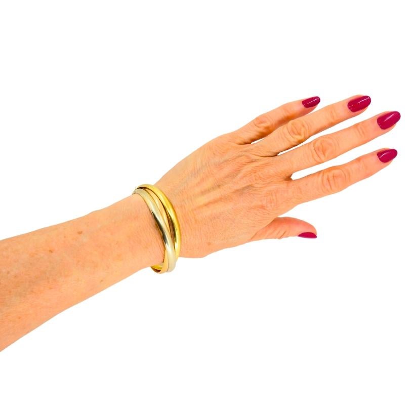 Cartier Trinity Bracelet 18k Yellow White Rose Jewelry Estate Jewelry en vente 3