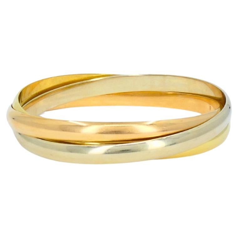 Cartier Trinity Bracelet 18k Yellow White Rose Gold Estate Jewelry