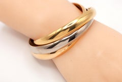 Cartier Trinity 18K Tri-Color Gold Rolling Bangle Bracelet