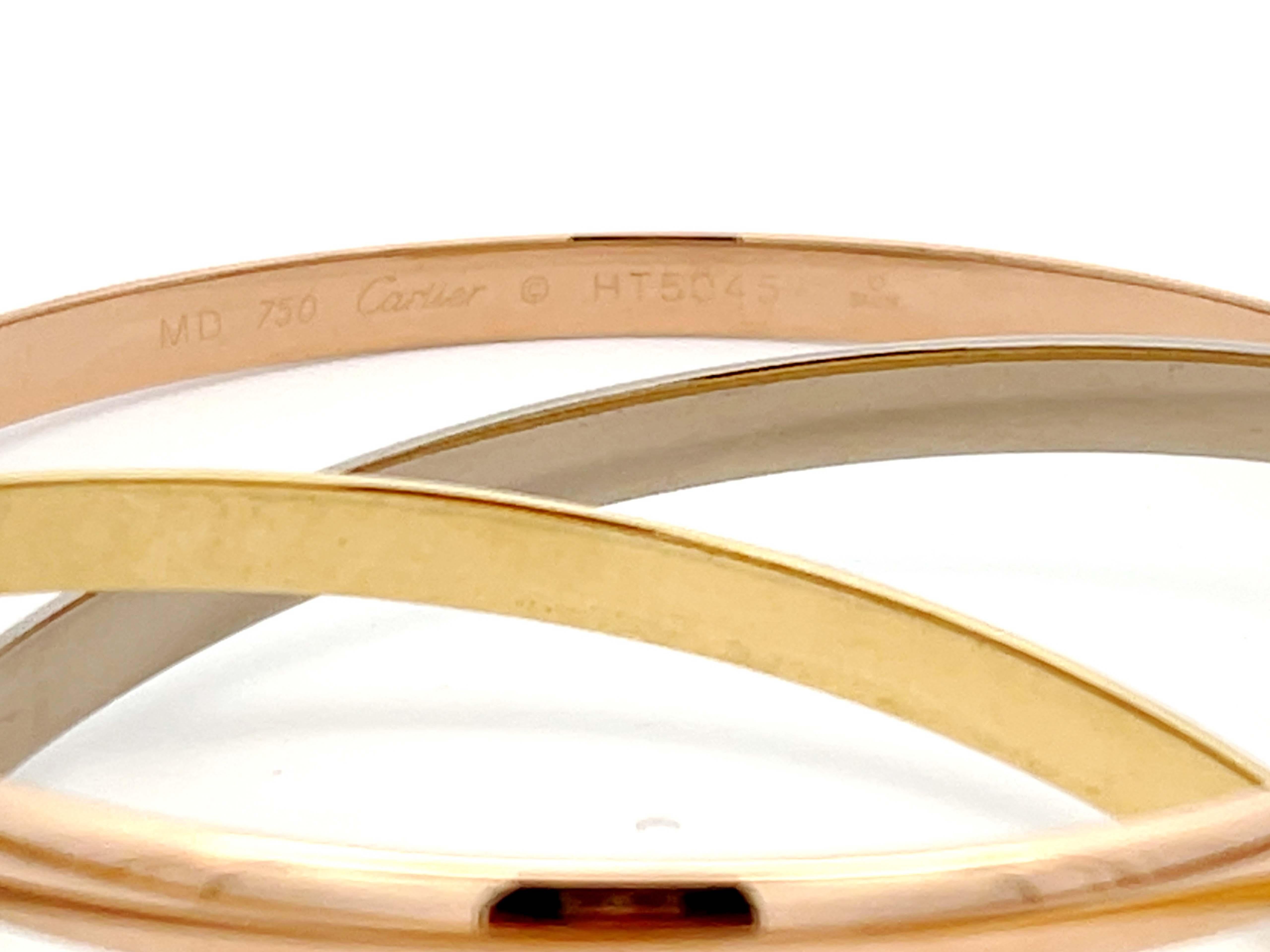 Cartier Bracelet Trinity en or blanc, jaune et rose 18 carats en vente 1