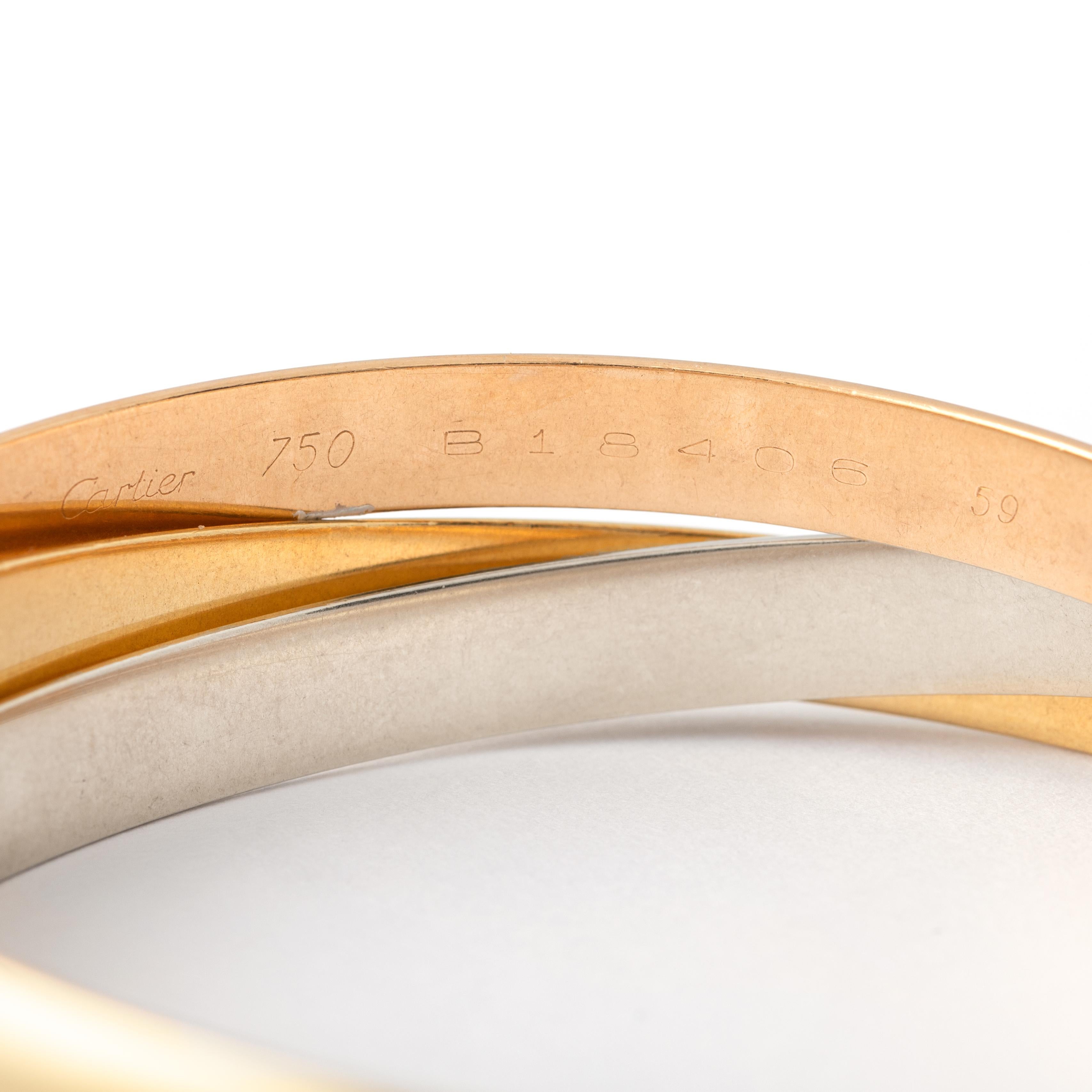 Cartier Bracelet Trinity tricolore en or 18 carats. Unisexe en vente