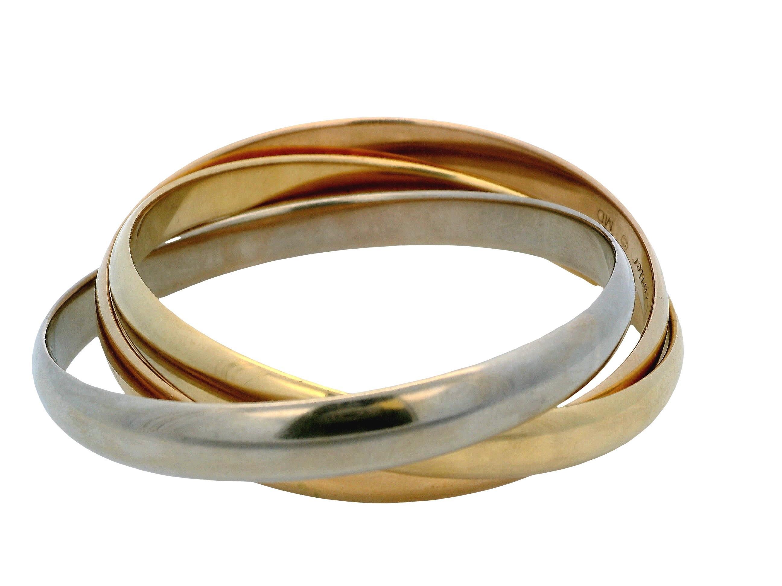 Cartier Bracciale Trinity Largo Medio - Marchio Francese In condizioni buone in vendita a Great Neck Plaza, NY