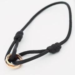 Cartier Trinity Bracelet With Black Cord 3 Gold