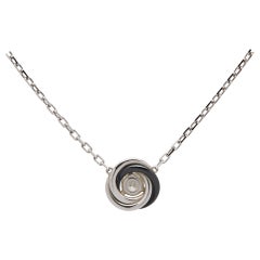 Cartier Trinity Ceramic Diamond 18k White Gold Necklace