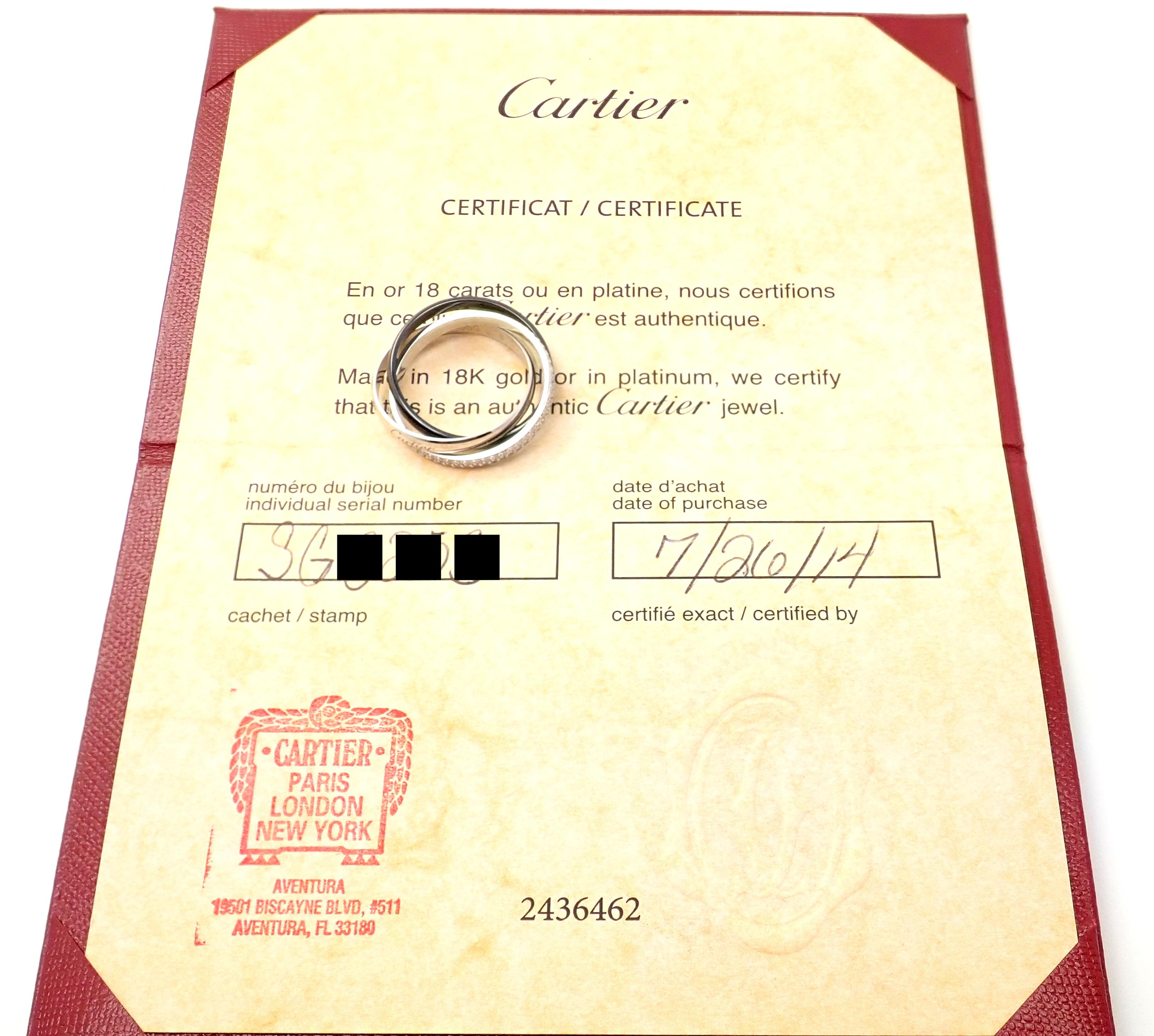 Cartier Cartier Trinity Ring, Keramik, Diamant, Gold, Platin im Zustand „Hervorragend“ in Holland, PA