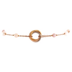 Cartier Trinity Chain Bracelet 18k Tricolor Gold with Pearls