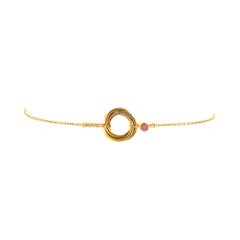 Cartier Bracelet à chaîne Trinity en or tricolore 18 carats avec saphir rose