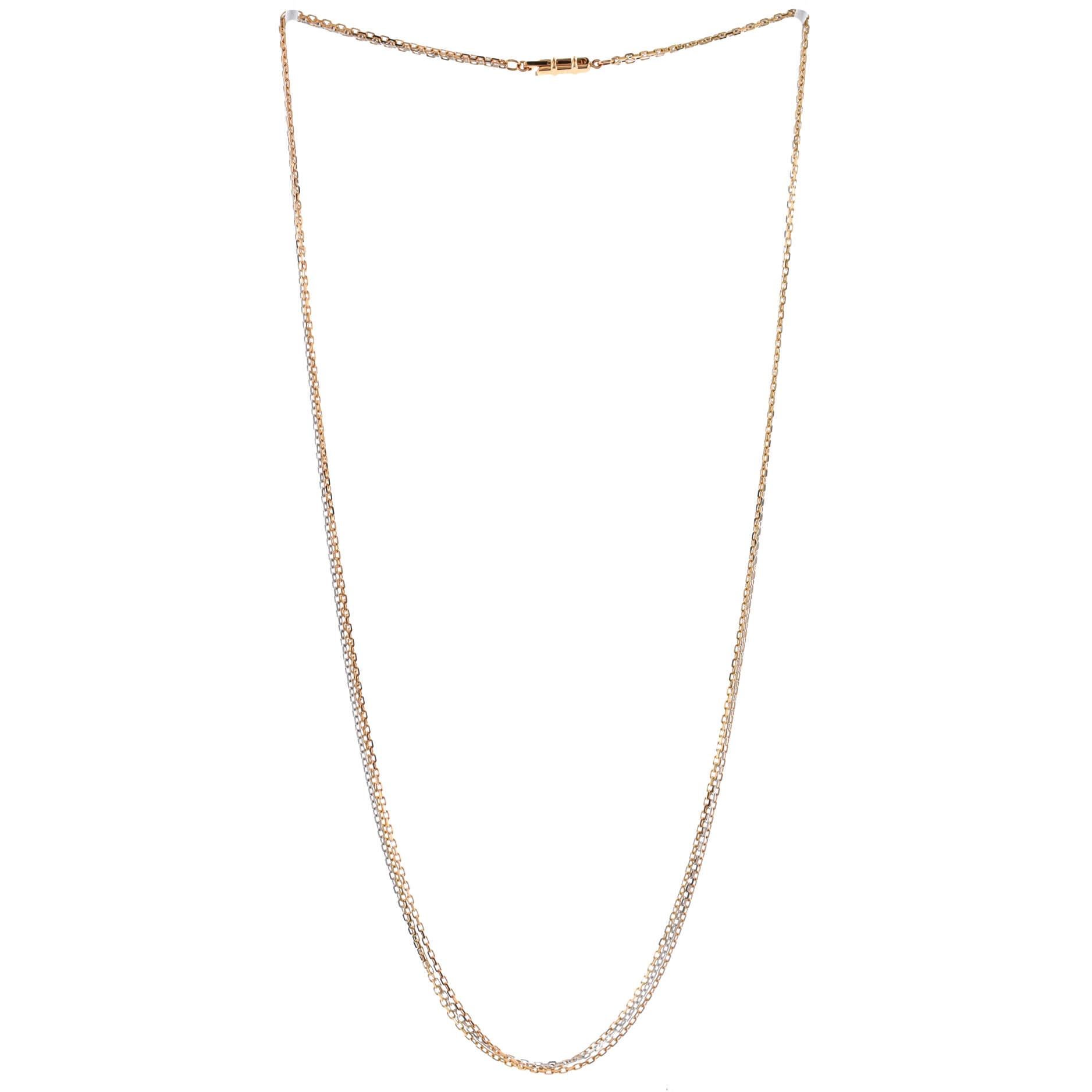 Cartier Trinity-Halskette aus 18 Karat dreifarbigem Gold im Zustand „Gut“ in New York, NY