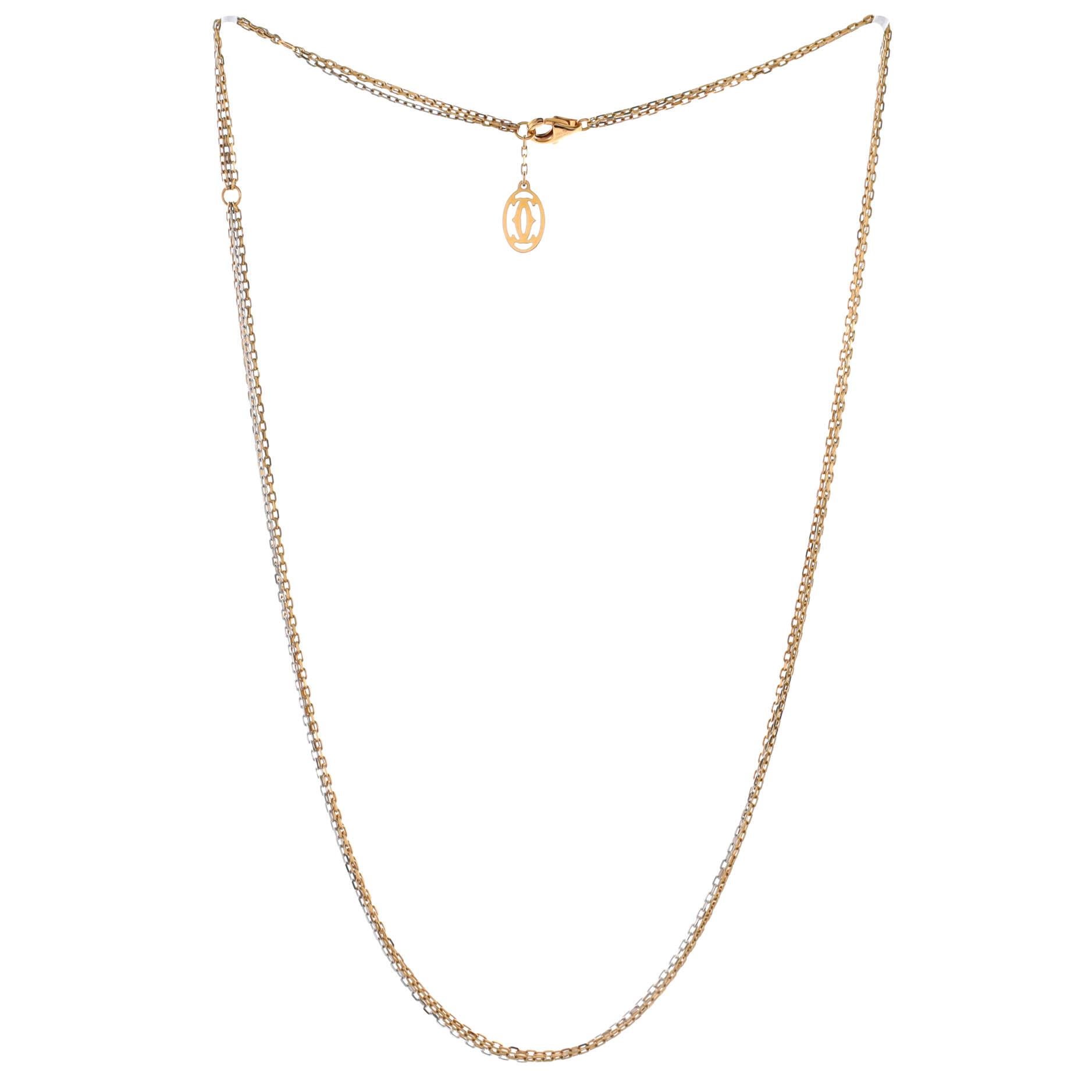 Cartier  Trinity-Halskette aus 18 Karat dreifarbigem Gold im Zustand „Gut“ in New York, NY