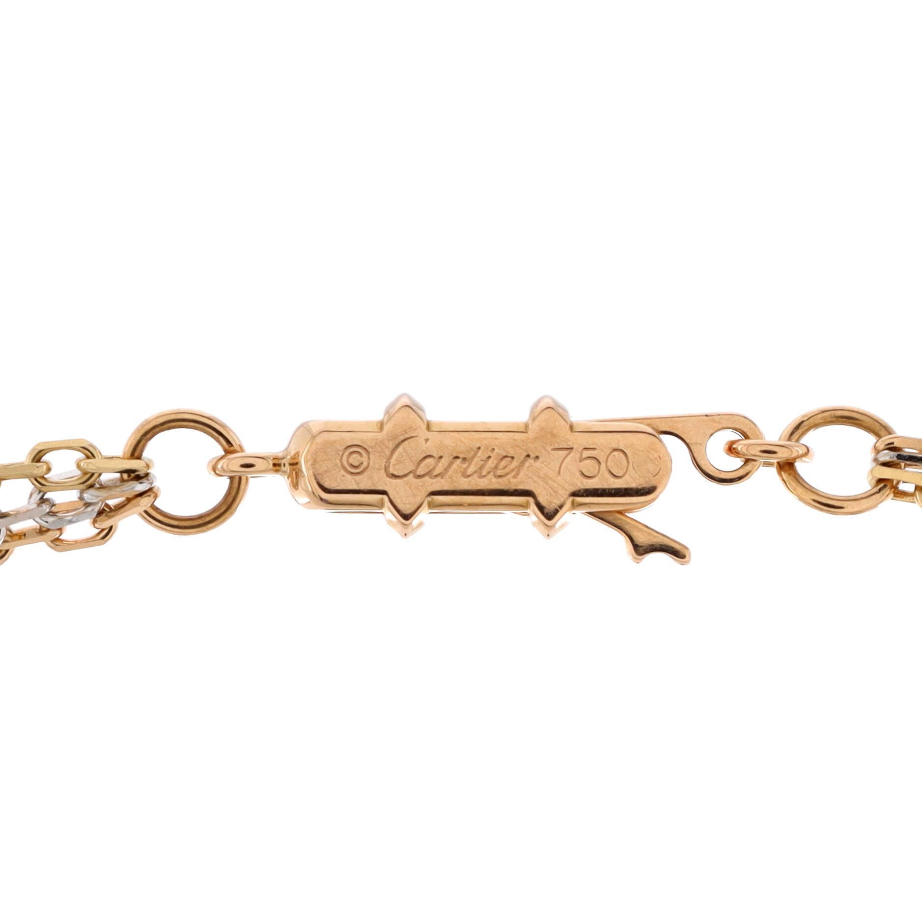 Cartier Trinity-Halskette aus 18 Karat dreifarbigem Gold Damen