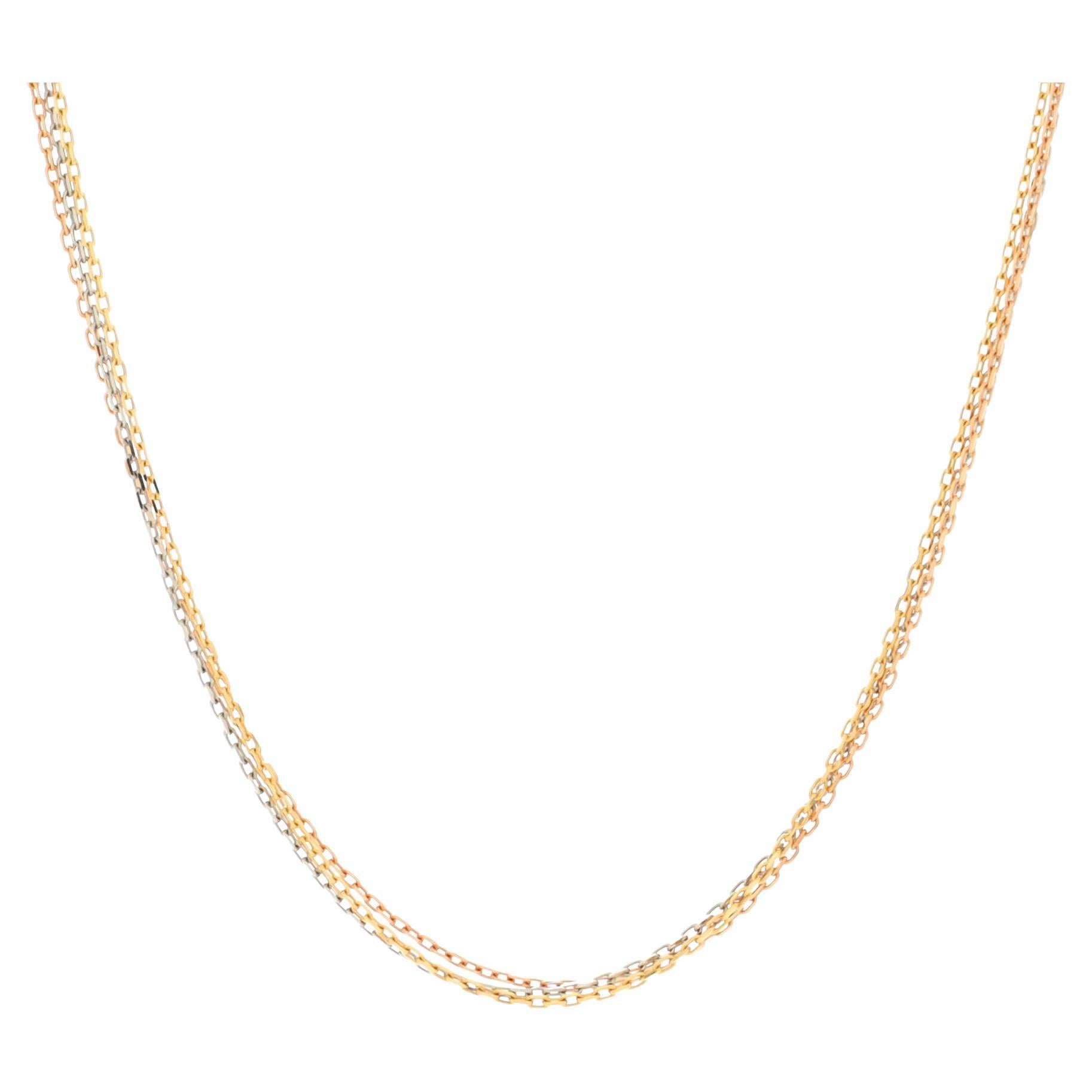 Cartier Trinity Chain Necklace 18K Tricolor Gold For Sale