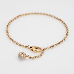 Cartier Trinity Charm Bracelet Estate 18k Yellow Gold 7" Ball Signed Jewelry