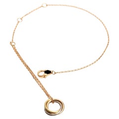 Cartier Trinity Charm Bracelet in 18 Karat White Yellow Pink Gold Boxes and COA
