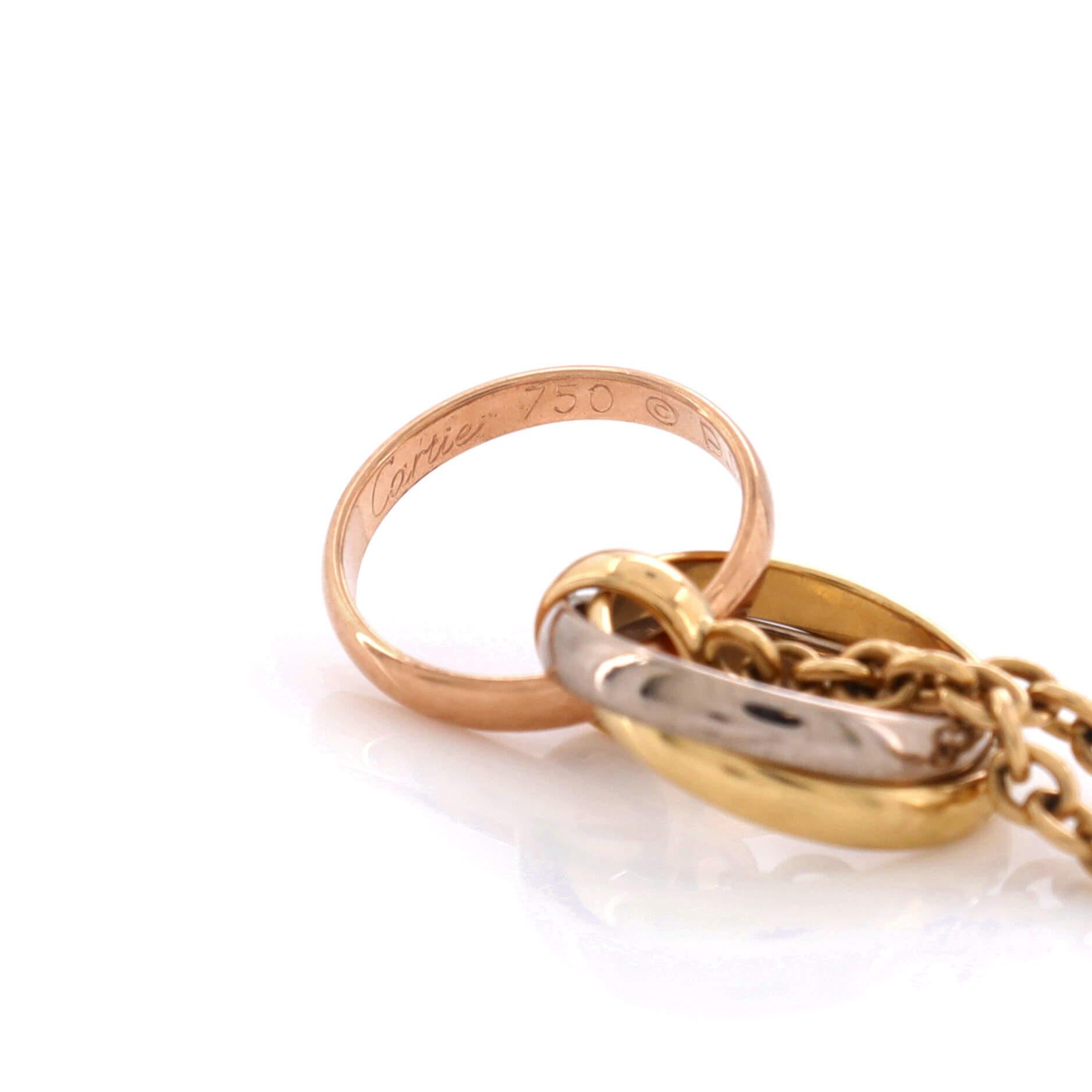 Women's or Men's Cartier Trinity Charm Chain Bracelet 18k Tricolor Gold