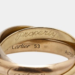 Cartier Trinity Classic 18k Three Tone Gold Ring Size 53