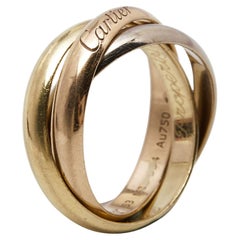 Antique Cartier Trinity Classic 18k Three Tone Gold Ring Size 53