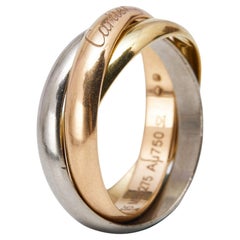 Cartier Trinity Classic 18k Three Tone Gold Ring Size 55