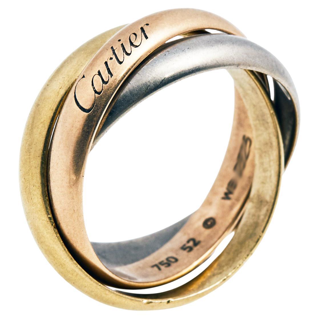 Cartier Diamond 18 Karat Tricolor Gold Trinity Rolling Ring Size 50 (U –  Bardys Estate Jewelry | forum.iktva.sa