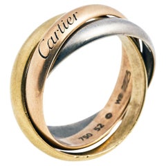 Cartier Trinity Classic 18K Three Tone Gold Rolling Ring 52