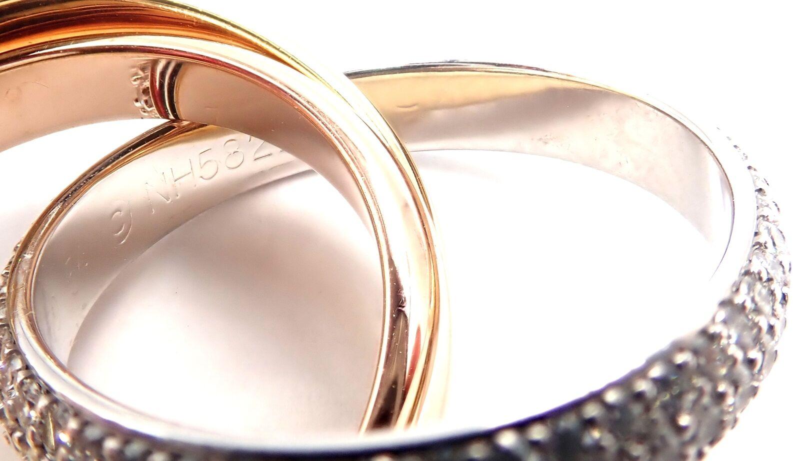 Cartier Trinity Klassischer Diamant-Ring aus Weiß-Gelb-Roségold im Angebot 2