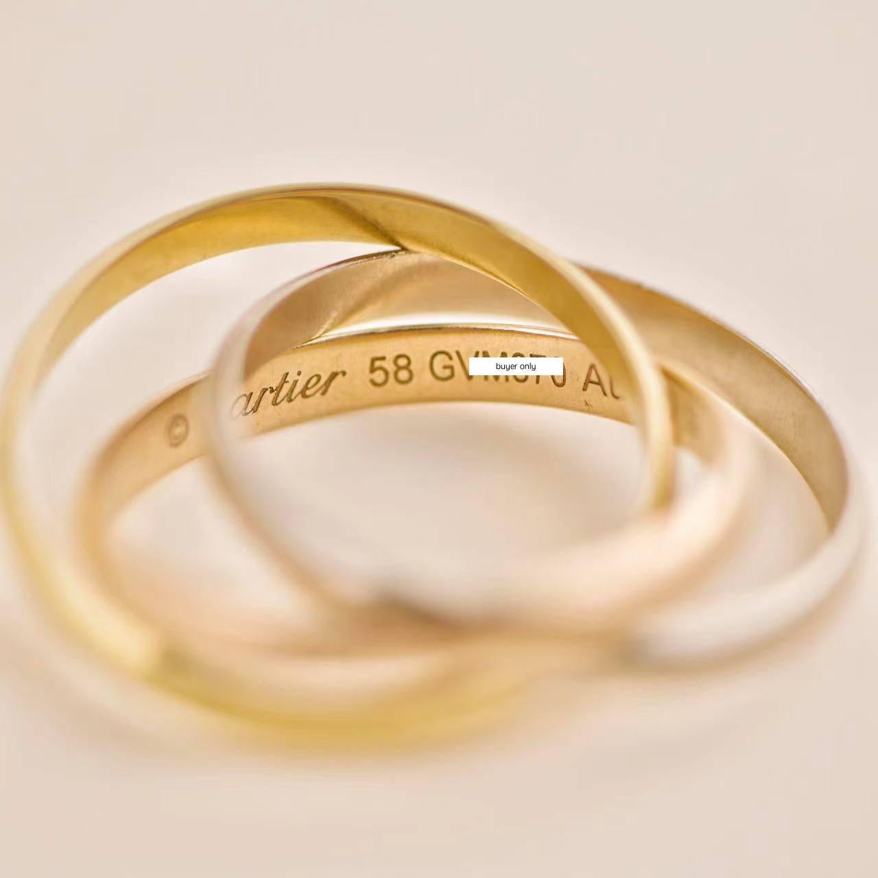 Cartier Trinity Classic Gold Ring Small Model Size 58 In Excellent Condition In Banbury, GB