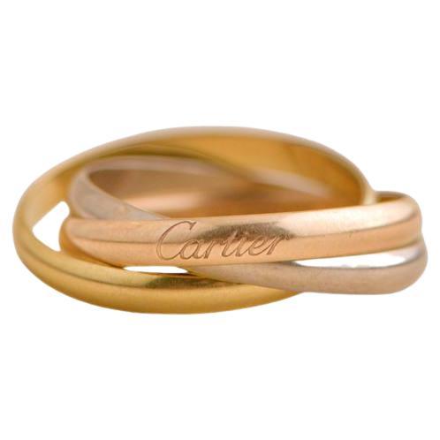 Cartier Trinity Classic Gold Ring Small Model Size 58 For Sale