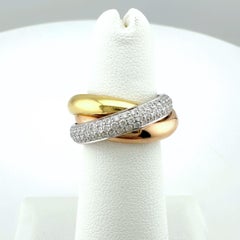 Cartier Trinity Classic Paved Diamantring 18k Weiß-Roségold