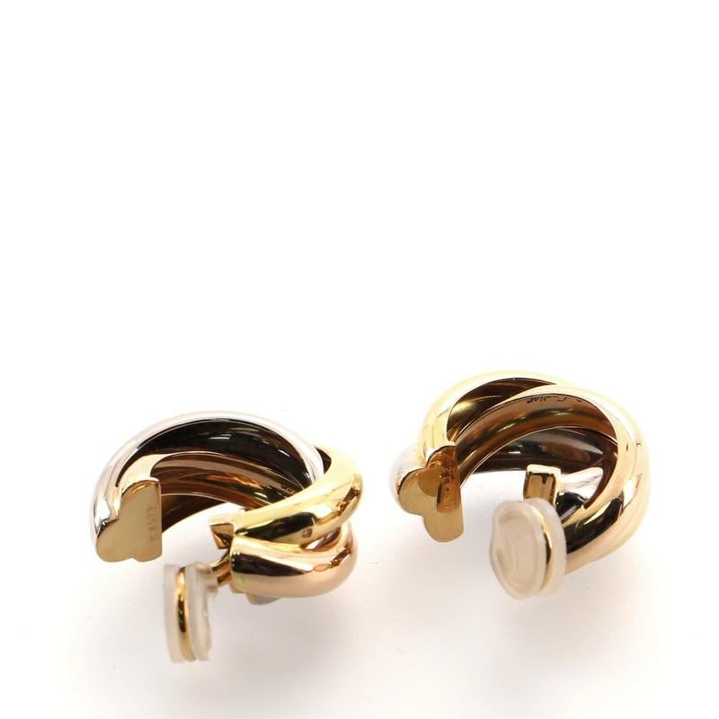 Women's Cartier Trinity Clip-On Earrings 18 Karat Tricolor Gold