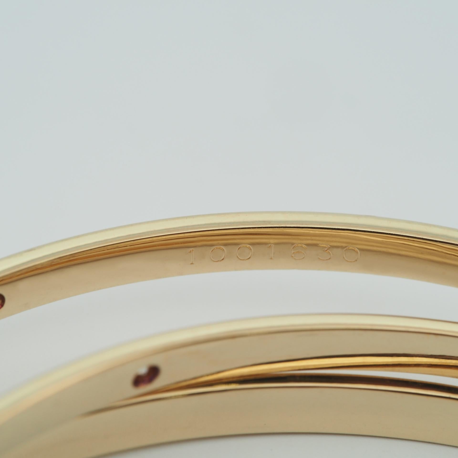 Cartier Trinity Constellation Bangle Bracelet 1ct Diamonds Yellow Gold For Sale 1