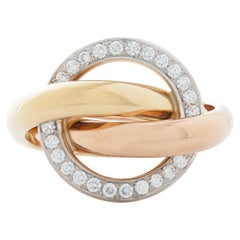 Cartier Trinity Crash Diamond Ring in 18k Tri-Gold