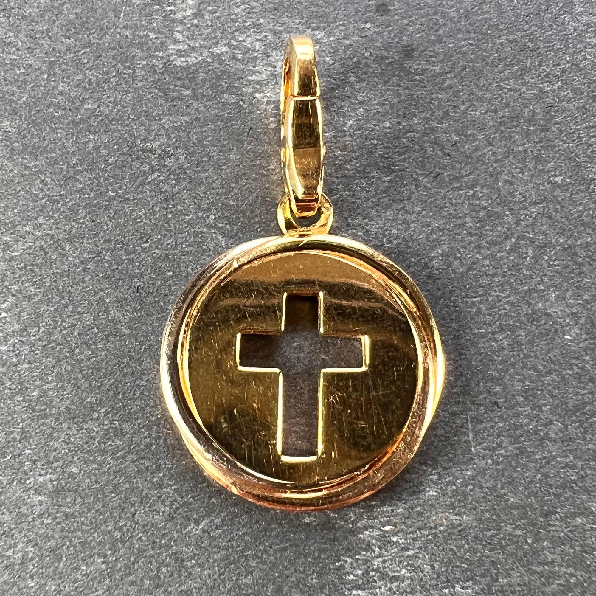 Cartier Trinity Cross 18K Gold Charm Pendant In Good Condition In London, GB