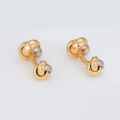 Cartier Trinity Cufflinks 18k Yellow Rose White Gold Estate Men's Signed Jewelry