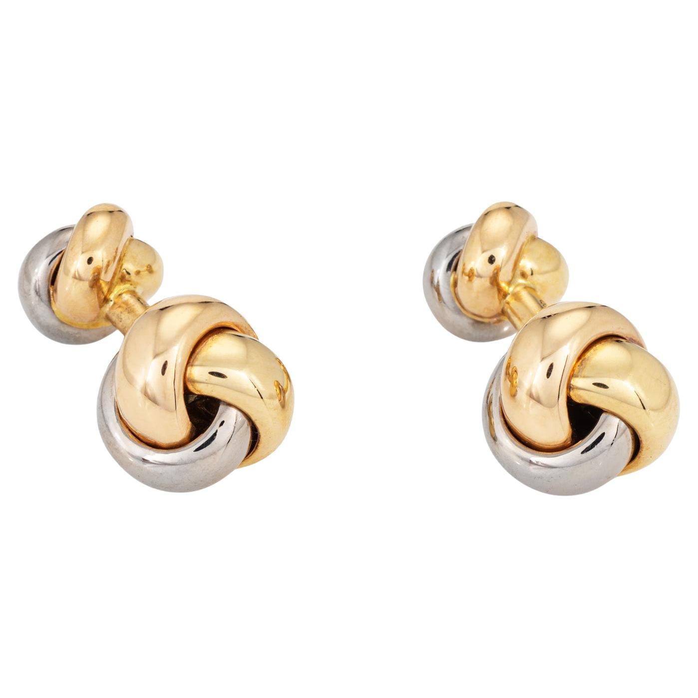 Gemelli Cartier Trinity in oro giallo rosa bianco 18 carati Estate Jewelry da uomo