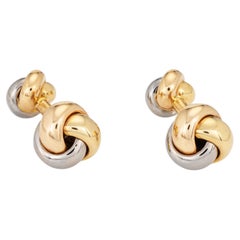 Cartier Trinity Cufflinks 18k Yellow Rose White Gold Estate Men's Signed Jewelry