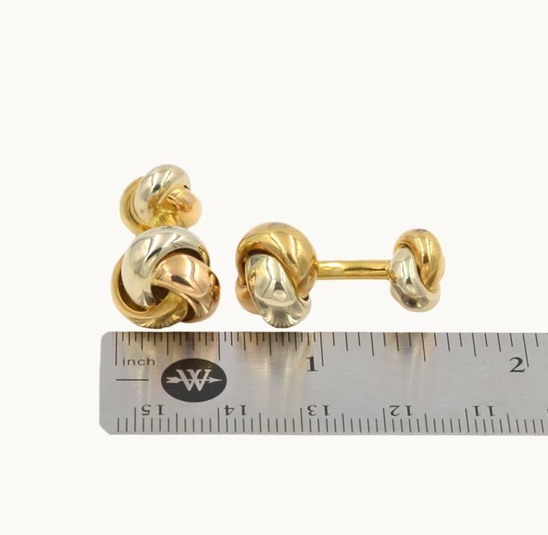 Men's Cartier Trinity Cufflinks in 18 Karat Yellow, White, Pink Gold For Sale