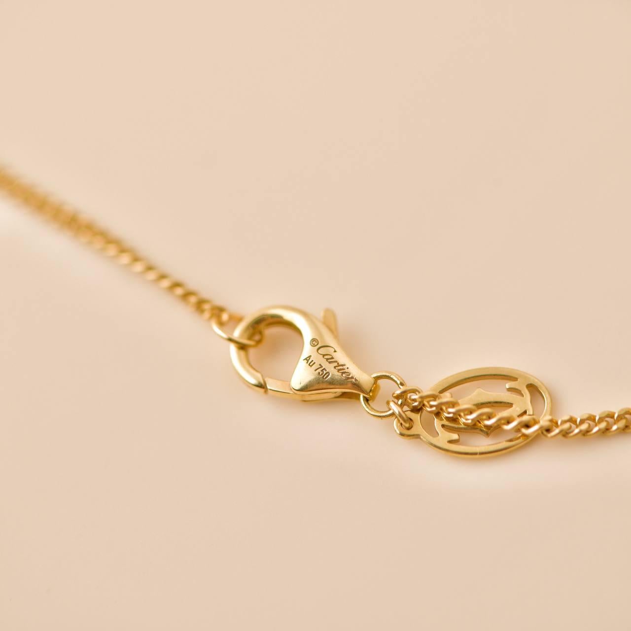 Cartier Trinity Cushion Pendant 18K Yellow Rose White Gold Necklace For Sale 3