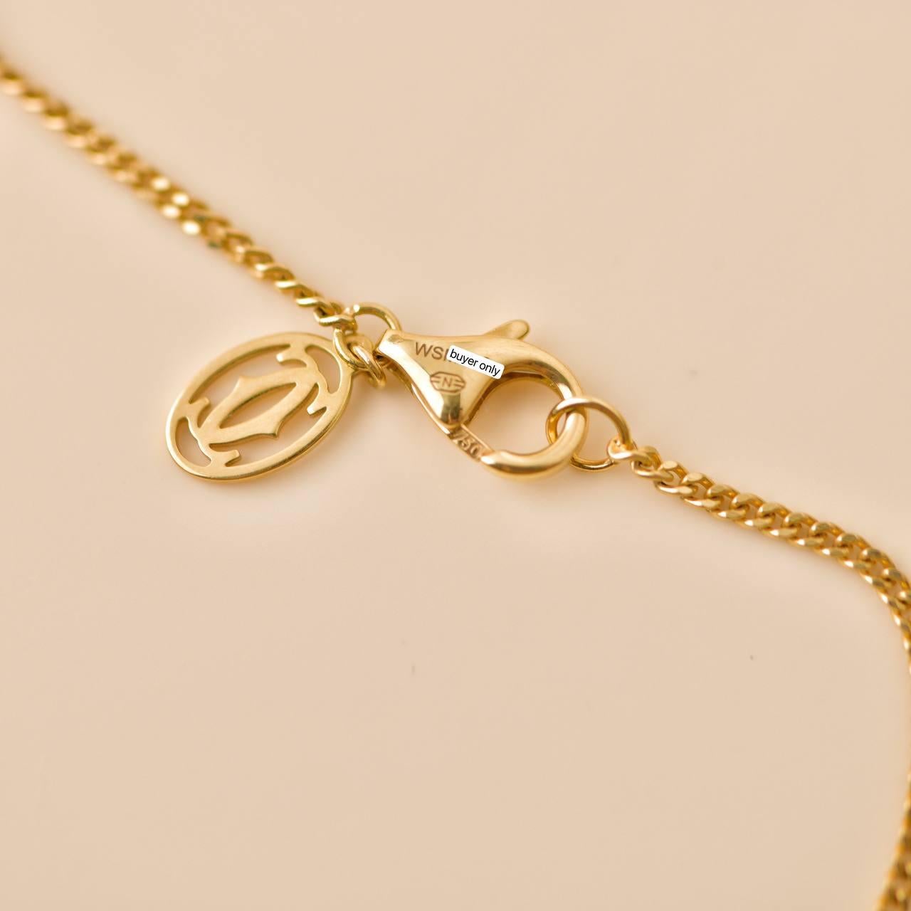Cartier Trinity Cushion Pendant 18K Yellow Rose White Gold Necklace For Sale 4