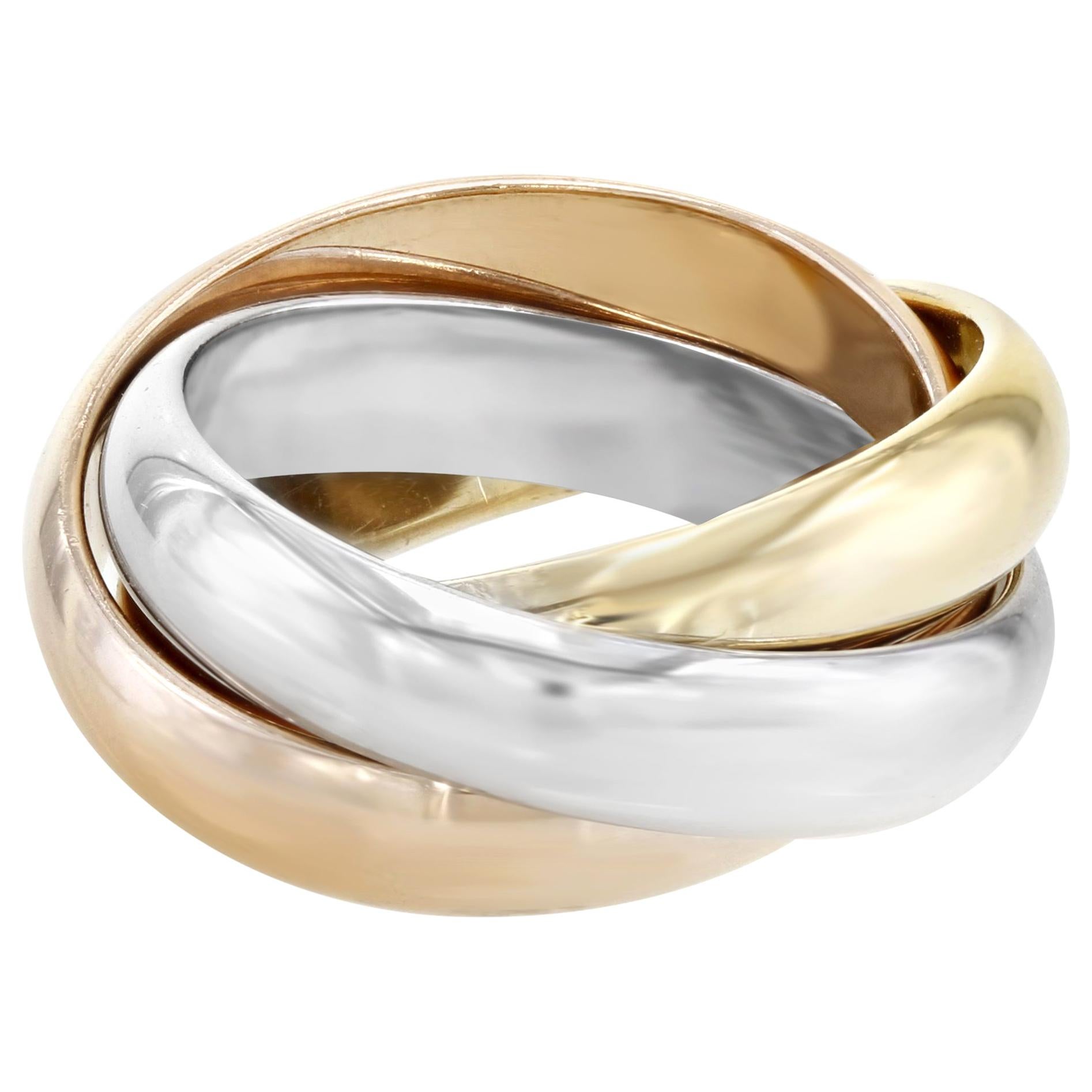 Cartier Trinity De Cartier 18 Karat Three-Tone Gold Ladies Ring