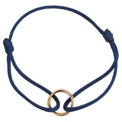Cartier Trinity de Cartier 18K Three Tone Gold Adjustable Blue Cord Bracelet