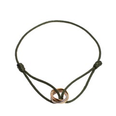Cartier Trinity de Cartier 18K Three Tone Gold Adjustable Green Cord Bracelet
