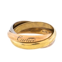 Cartier Trinity De Cartier 18K Dreifarbig Gold Ring Größe 58