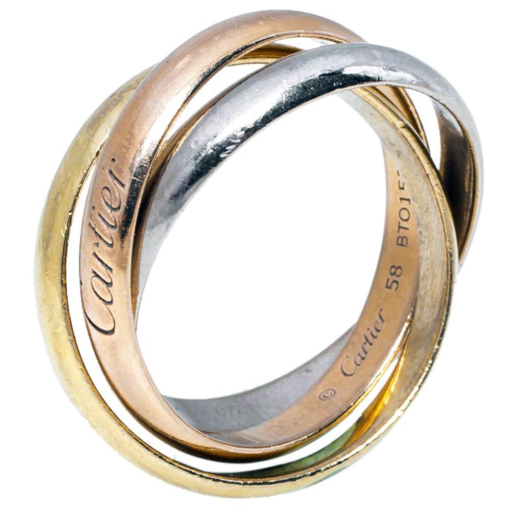 Cartier Trinity De Cartier 18K Three Tone Gold Ring Size 58