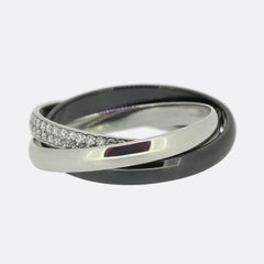 Cartier Trinity De Cartier Ceramic and Diamond Ring Size R (59)