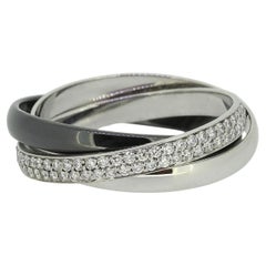 Cartier Trinity De Cartier Ceramic and Diamond Ring Size R (59)